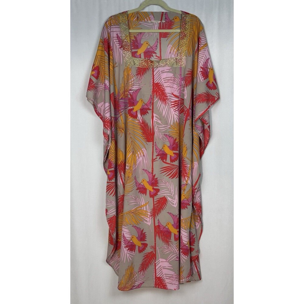 Soft Surroundings Women’s One Size Tropical Bird Print Bahia Caftan - Picture 2 of 6